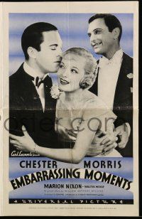 8m421 EMBARRASSING MOMENTS pressbook '34 Chester Morris romances pretty Marion Nixon!