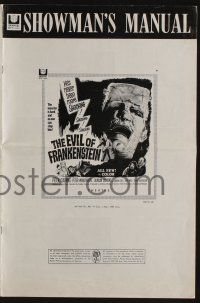 8m427 EVIL OF FRANKENSTEIN pressbook '64 Peter Cushing, Hammer, he's back and no one can stop him!