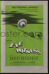 8m428 EYE WITNESS pressbook '50 Robert Montgomery, Leslie Banks, was it self defense or murder?