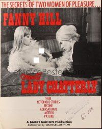 8m430 FANNY HILL MEETS LADY CHATTERLEY pressbook '67 Barry Mahon, secrets of 2 women of pleasure!