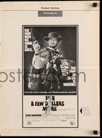 8m443 FOR A FEW DOLLARS MORE pressbook '67 Sergio Leone, great images of Clint Eastwood