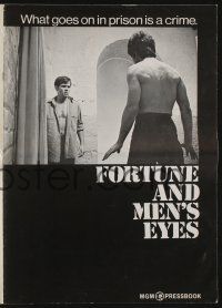 8m445 FORTUNE & MEN'S EYES pressbook '71 gay life behind bars, what goes on in prison is a crime!
