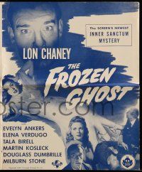 8m452 FROZEN GHOST pressbook '44 Lon Chaney Jr, Evelyn Ankers, screen's newest Inner Sanctum Mystery