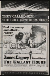 8m455 GALLANT HOURS pressbook '60 great images of James Cagney as Admiral Bull Halsey in WWII!