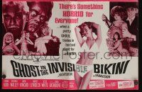 8m462 GHOST IN THE INVISIBLE BIKINI pressbook '66 Boris Karloff + sexy girls & wacky horror images!
