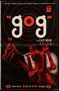 8m470 GOG pressbook '54 sci-fi, wacky Frankenstein of steel robot destroys its makers!