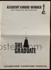 8m475 GRADUATE pressbook '68 classic artwork of Dustin Hoffman & Anne Bancroft's sexy leg!