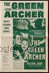 8m481 GREEN ARCHER pressbook R57 Edgar Wallace serial, cool Robin Hood shadow art!