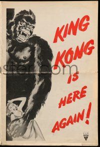 8m534 KING KONG/I WALKED WITH A ZOMBIE pressbook '56 horror double-bill with wonderful art!