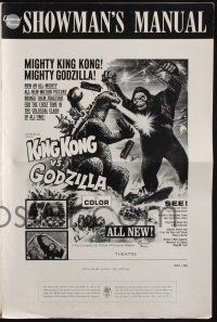 8m535 KING KONG VS. GODZILLA pressbook '63 Kingukongu tai Gojira, 2 mightiest monsters of all time!