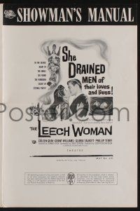 8m546 LEECH WOMAN pressbook '60 deadly female vampire drained love & life from every man she trapped