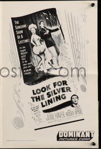 8m559 LOOK FOR THE SILVER LINING pressbook R56 June Haver & Ray Bolger dancing, Gordon MacRae!