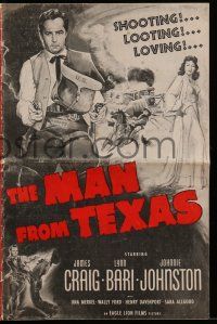 8m568 MAN FROM TEXAS pressbook '48 never tangle with shooting, looting, loving James Craig!