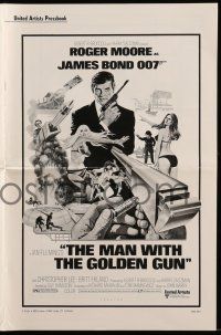 8m569 MAN WITH THE GOLDEN GUN pressbook '74 art of Roger Moore as James Bond 007 by Robert McGinnis