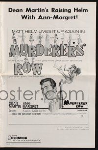 8m588 MURDERERS' ROW pressbook '66 spy Dean Martin as Matt Helm & sexy Ann-Margret, McGinnis art!