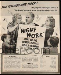 8m604 NIGHT WORK pressbook '39 Mary Boland, Charlie Ruggles, super young Donald O'Connor!