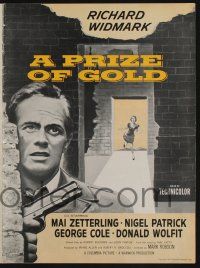 8m643 PRIZE OF GOLD pressbook '55 Richard Widmark, an off-limits girl, an off-beat story!