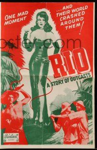 8m656 RIO pressbook R48 Basil Rathbone in Devil's Island prison camp, sexy different art!