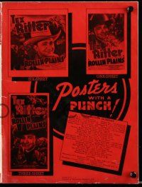 8m662 ROLLIN' PLAINS pressbook '38 cowboy Tex Ritter & his horse White Flash in western action!