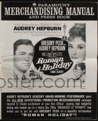 8m663 ROMAN HOLIDAY pressbook R62 Audrey Hepburn & Gregory Peck, directed by William Wyler!