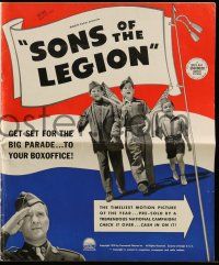 8m697 SONS OF THE LEGION pressbook '38 super young Donald O'Connor, Evelyn Keyes, patriotic images!