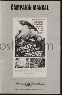 8m767 VOYAGE TO THE END OF THE UNIVERSE pressbook '64 AIP, Ikarie XB 1, cool sci-fi art!