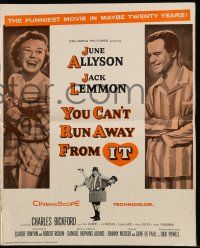 8m790 YOU CAN'T RUN AWAY FROM IT pressbook '56 Jack Lemmon & Allyson in It Happened One Night remake