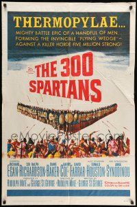 8p005 300 SPARTANS 1sh '62 Richard Egan, the mighty battle of Thermopylae!