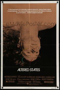 8p033 ALTERED STATES 1sh '80 William Hurt, Paddy Chayefsky, Ken Russell, sci-fi!