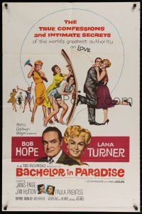 8p052 BACHELOR IN PARADISE 1sh '61 world's greatest lover Bob Hope romances sexy Lana Turner!