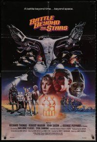 8p064 BATTLE BEYOND THE STARS 1sh '80 Richard Thomas, Robert Vaughn, Gary Meyer sci-fi art!