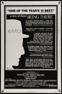 8p071 BEING THERE reviews 1sh '80 outline of Peter Sellers, directed by Hal Ashby!