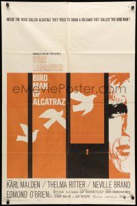 8p088 BIRDMAN OF ALCATRAZ 1sh '62 Burt Lancaster in John Frankenheimer's prison classic!