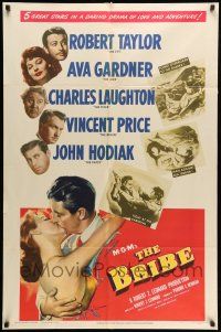 8p125 BRIBE 1sh '49 Robert Taylor, sexy young Ava Gardner, Charles Laughton, Vincent Price!