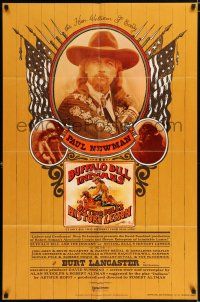 8p136 BUFFALO BILL & THE INDIANS advance 1sh '76 art of Paul Newman as William F. Cody by McMacken!