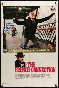 8p327 FRENCH CONNECTION int'l 1sh '71 Gene Hackman in movie chase climax, William Friedkin!