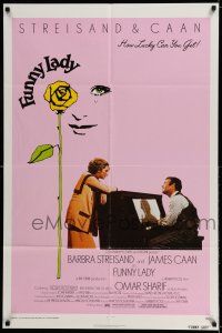 8p335 FUNNY LADY 1sh '75 Barbra Streisand watches James Caan play piano!