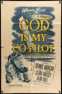 8p350 GOD IS MY CO-PILOT 1sh '45 Dane Clark & Dennis Morgan as World War II Flying Tigers!
