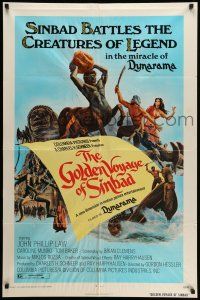 8p354 GOLDEN VOYAGE OF SINBAD 1sh '73 Ray Harryhausen, cool different zodiac artwork!