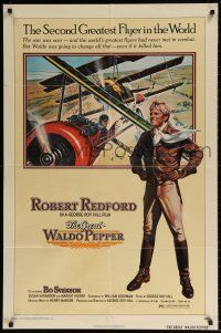 8p370 GREAT WALDO PEPPER 1sh '75 George Roy Hill, Robert Redford, early aviation art!
