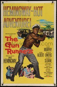 8p374 GUN RUNNERS 1sh '58 Audie Murphy, directed by Don Siegel, written by Ernest Hemingway!
