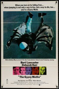 8p376 GYPSY MOTHS style B 1sh '69 Burt Lancaster, John Frankenheimer, cool sky diving image!