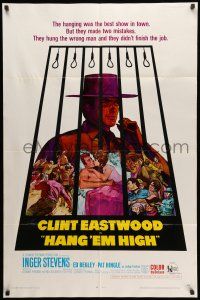 8p385 HANG 'EM HIGH 1sh '68 Clint Eastwood, they hung the wrong man & didn't finish the job!