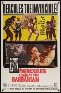 8p416 HERCULES AGAINST THE BARBARIAN 1sh '64 Mark Forest, Maciste nell'inferno di Gengis Khan