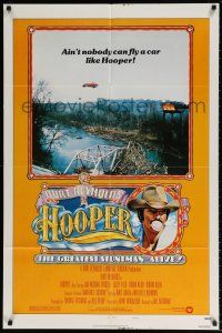 8p439 HOOPER style C 1sh '78 great image of stunt man Burt Reynolds' car jumping ravine!