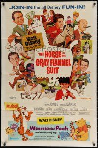 8p442 HORSE IN THE GRAY FLANNEL SUIT/WINNIE THE POOH 1sh '69 Walt Disney double-bill!