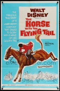 8p443 HORSE WITH THE FLYING TAIL 1sh '60 artwork of Nautical the jump-happy horse!