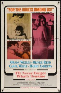 8p473 I'LL NEVER FORGET WHAT'S'ISNAME 1sh '68 Orson Welles, sexy Carol White, Michael Winner!