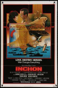 8p482 INCHON 1sh '82 Laurence Olivier, Jacqueline Bisset, Dan Long military art!