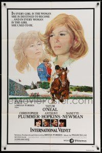 8p490 INTERNATIONAL VELVET 1sh '78 Tatum O'Neal, Christopher Plummer, horse & jockey images!